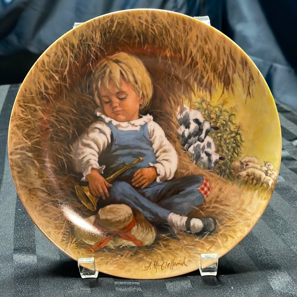 Mother Goose Rhymes “Little Boy Blue” Plate by John McClelland, signed, # 6106I